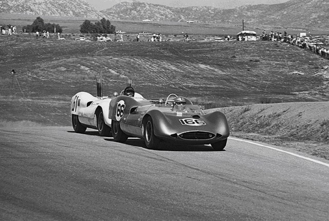 pedro rodriguez ahead of American superstar Dan Gurney at 1963 LA Times Grand Prix